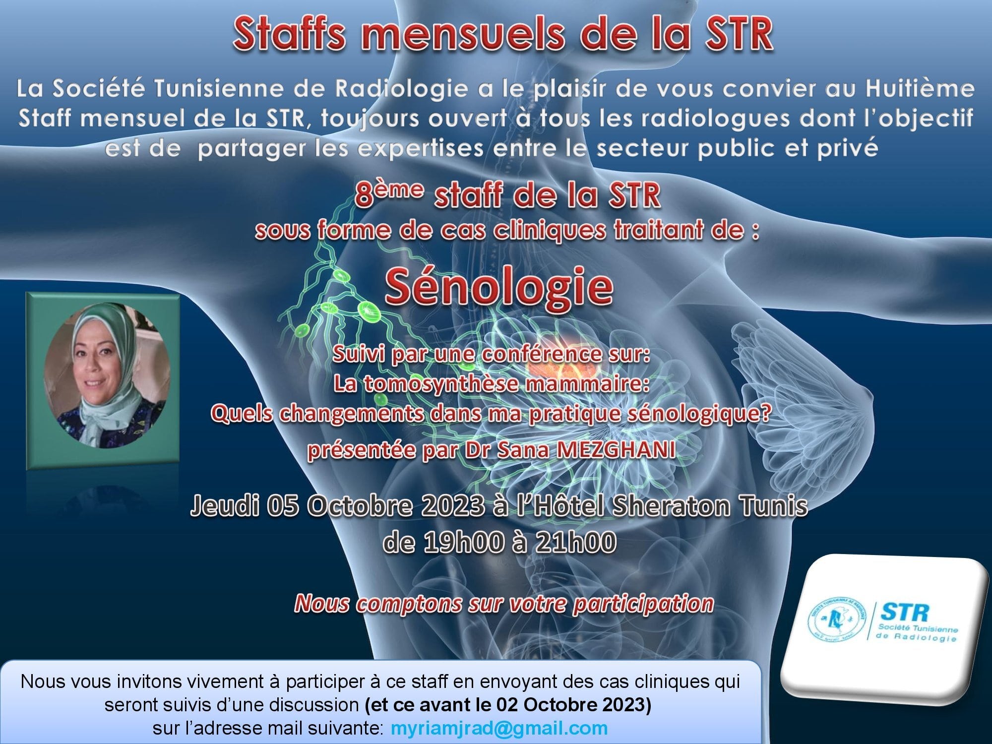 Affiche — 9ème staff de la STR  : Sénologie